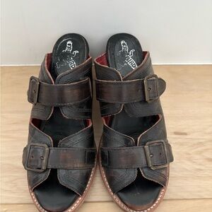 Freebird Distressed Brown Leather Heels